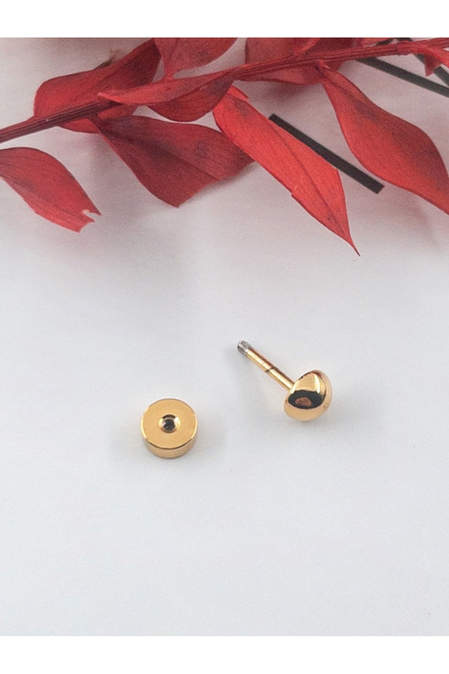 316L Cerrahi Çelik Vidalı Top Başlı Unisex Kıkırdak Tragus Piercing-1 Adet
