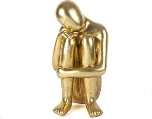 Gold Düşünen Adam Obje 20x20x37cm