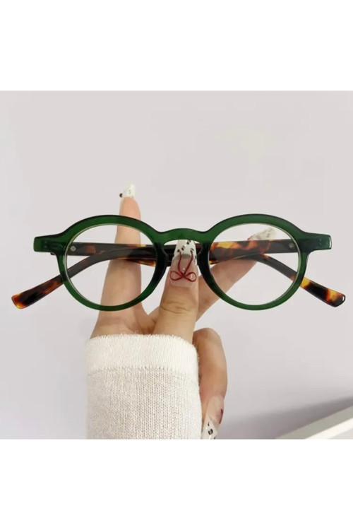 Vanilla Avenue 2025 Moda Unisex Büyük Çerçeve Yeşil Leopar Retro Aksesuar Gözlük