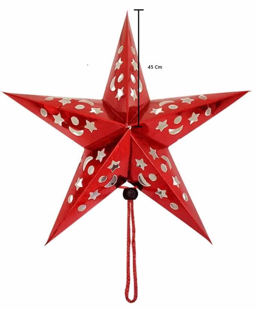 Karton Yıldız 3D Hologramlı 45cm Kırmızı