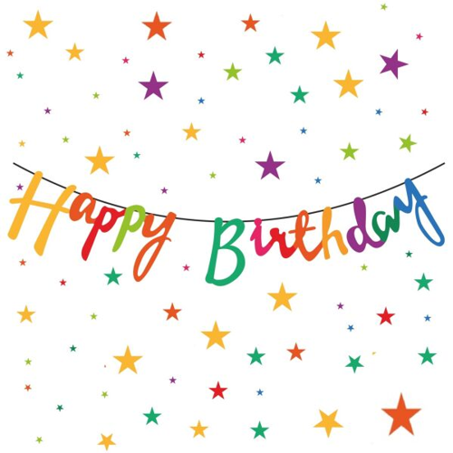 Karton Yazı Happy Birthday Kaligrafi Banner