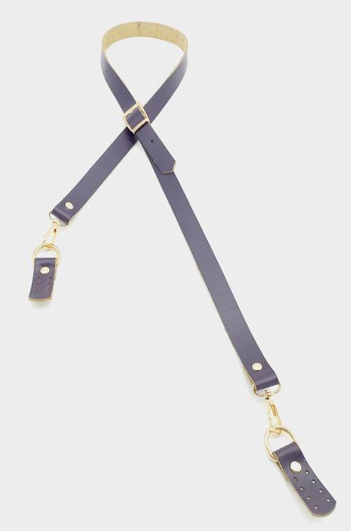 Çanta Aksesuar Gerçek Deri Ayarlı Uzun Sap 2X130 Mor Light Gold Metalli
