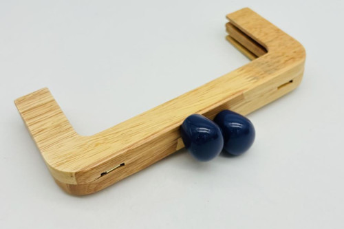Çanta Aksesuar 20 Cm Oval Lacivert Toplu Ahşap Burs