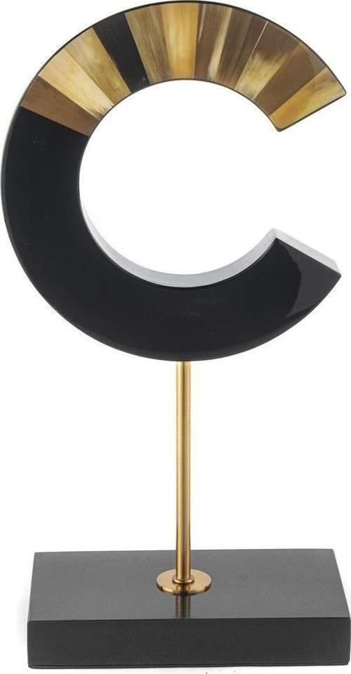 Siyah Gold Harf Obje 21x11x41cm