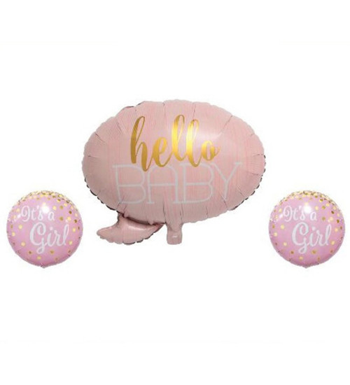 Rps Folyo Balon Hello Baby Seti 3 Lü Pınk 24" 8087