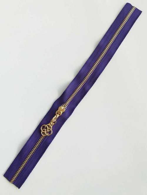 Çanta Aksesuar Başlıklı Fermuar 30 Cm Light Gold Metal Mor