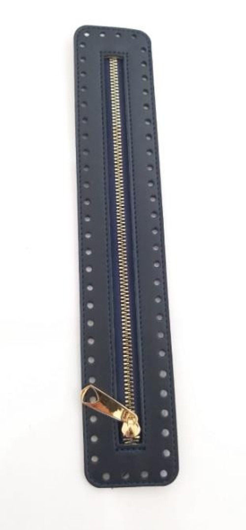Çanta Aksesuar Derili Fermuar Yeni Model Lacivert 30 Cm Light Gold