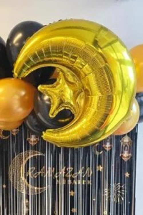 Folyo Balon Ay Yıldız Altın