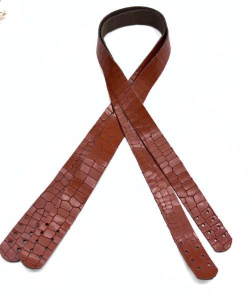 Çanta Aksesuar Taba Renk Croco Desen Deri 70x2 cm  Çift  Çanta Sapı