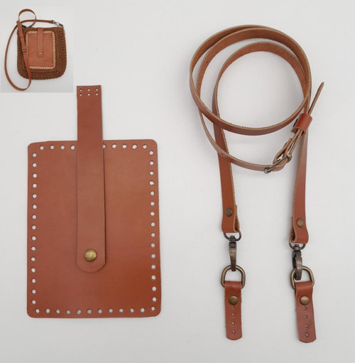 Çanta Aksesuar Taba Gerçek Deri 130x1.5 cm Ayarlı Saplı Mini Bag Çanta Seti Antik Metalli