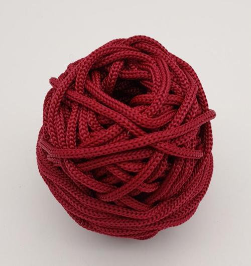 Çanta Aksesuar 5 mm Bordo Renk Polyester Makrome