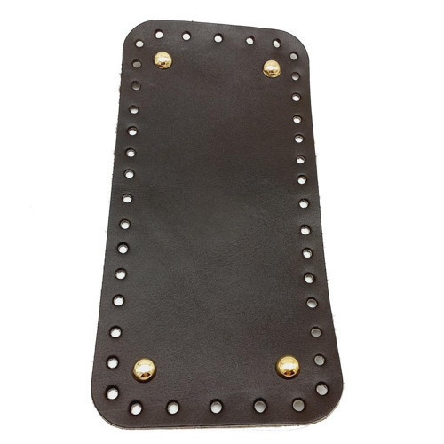 Çanta Aksesuar Gerçek Deri Koyu Kahve 25X12 cm Dikdörtgen Light Gold Metalli Çanta Tabanı