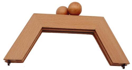 Çanta Aksesuar 21 Cm Ahşap Çanta Bursu Piramit Açık Ahşap Renk