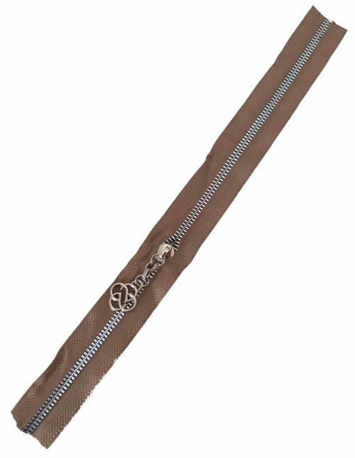 Çanta Aksesuar Başlıklı Fermuar 40 Cm Gümüş Metal Vizon