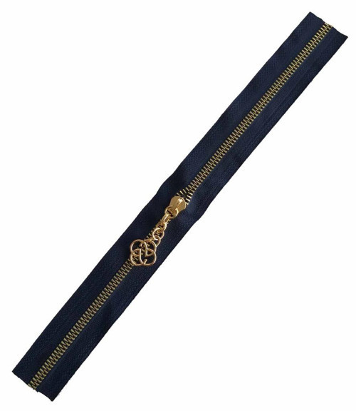 Çanta Aksesuar Başlıklı Fermuar 40 Cm Light Gold Metal Lacivert
