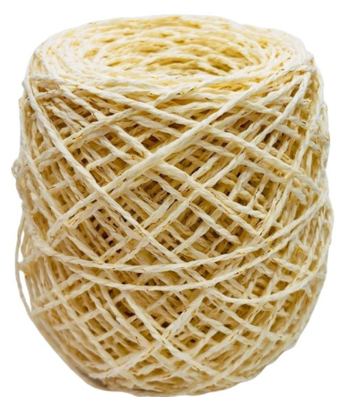 Çanta Aksesuar 100 Gr Sarılmış Kağıt İp Krem Simli