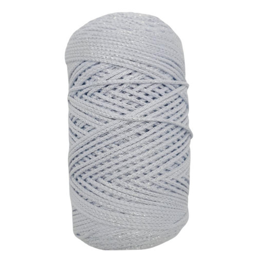 Çanta Aksesuar Simli Polyester Makrome Bebe Mavi Renk 200 gr