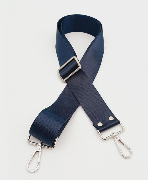 Çanta Aksesuar Polyester Kolon 120X4 Cm Lacivert Gümüş Metalli