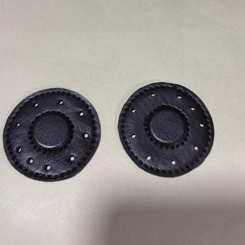 Çanta Aksesuar Koyu Kahve Suni Derili Yuvarlak  Gizli  Mıknatıs