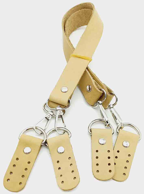 Çanta Aksesuar Gerçek Deri 55 Cm Ham (Doğal) Renk Çift Sap Misu Model (Gümüş Metal)