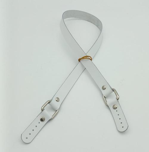 Çanta Aksesuar Beyaz Renk Kare İki Model Gerçek Deri Çanta Sapı (Gümüş Metal)