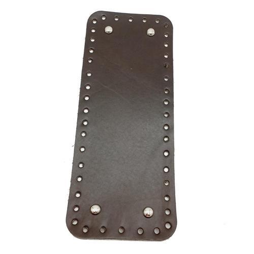 Çanta Aksesuar Gerçek Deri Koyu Kahve 30X12 cm Dikdörtgen Gümüş Metalli Çanta Tabanı