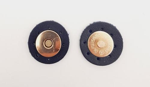 Çanta Aksesuar Lacivert Suni Derili Mıknatıslı Çıtçıt Light Gold Metalli