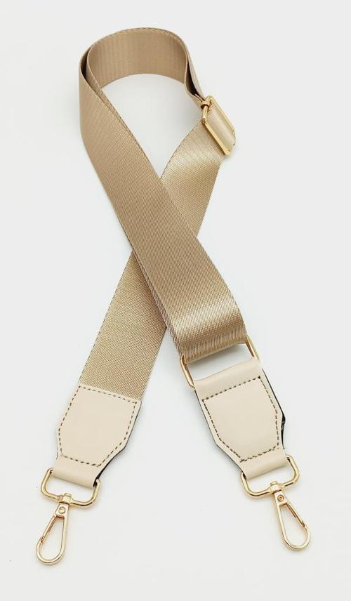 Çanta Aksesuar Suni Derili Polyester Kolon 120X4 Cm Bej Light Gold Metalli