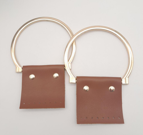 Çanta Aksesuar Taba Suni Derili 11x9 cm Metal Sap Light Gold Metal