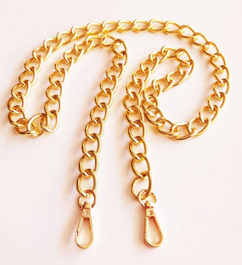 Çanta Aksesuar Light Gold Renk 16X22 Mm Çanta Zinciri Kancalı (120 Cm)