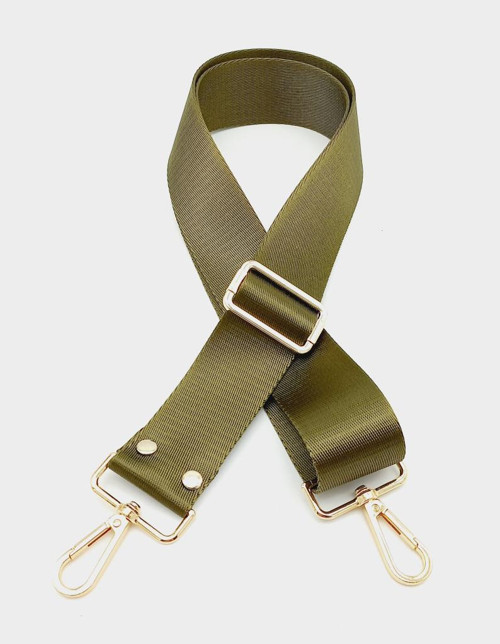 Çanta Aksesuar Polyester Kolon 120X4 Cm Haki Yeşil Light Gold Metalli