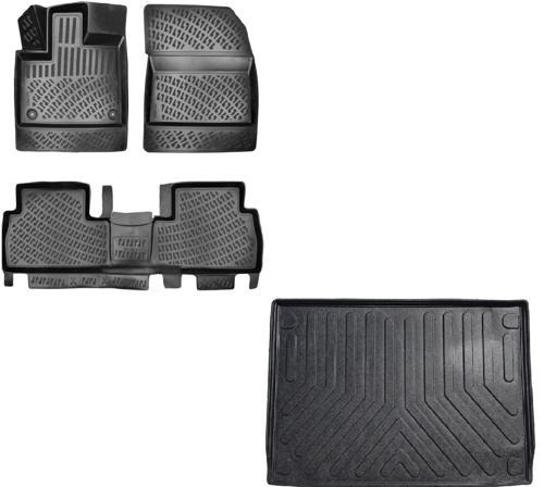 Peugeot Rifter 2019 Sonrası 3D Havuzlu Paspas (Katlanabilir Ön Yolcu Koltuğu) + Demirli Bagaj Havuzu Set