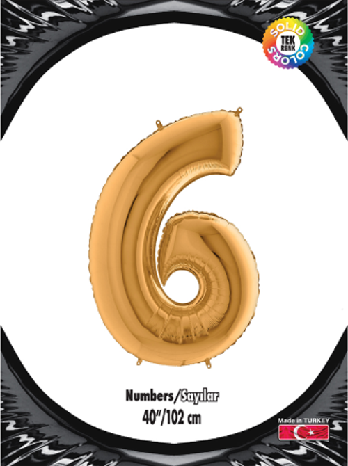 joy Rakam Folyo Balon 40" Altın -6-