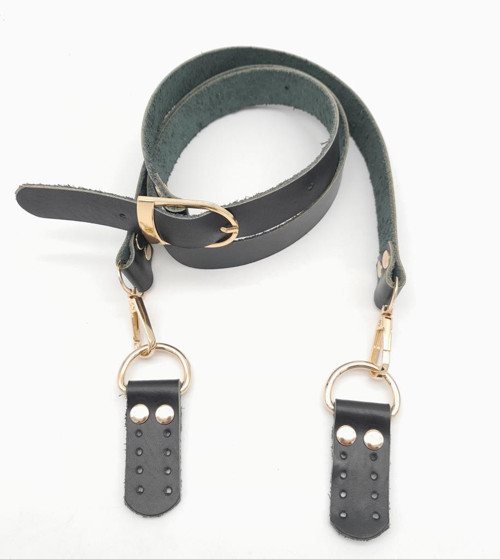 Çanta Aksesuar Gerçek Deri Ayarlı Uzun Sap 2.3X130 Siyah Light Gold Metalli