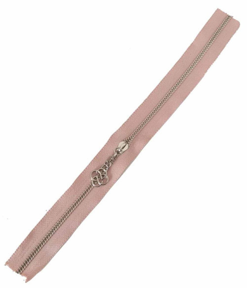 Çanta Aksesuar Başlıklı Fermuar 30 Cm Gümüş Metal Pudra