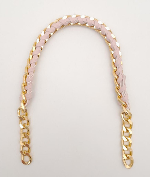 Çanta Aksesuar 40 cm Derili Zincir Pudra Renk Light Gold Metalli