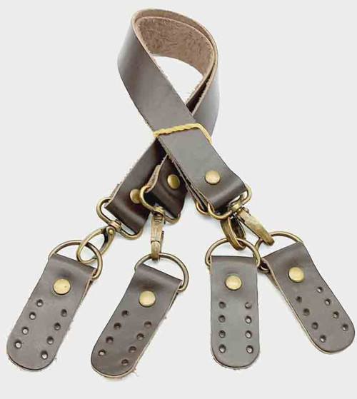 Çanta Aksesuar Gerçek Deri 55 Cm Koyu Kahve Renk Çift Sap Misu Model (Antik Metal)