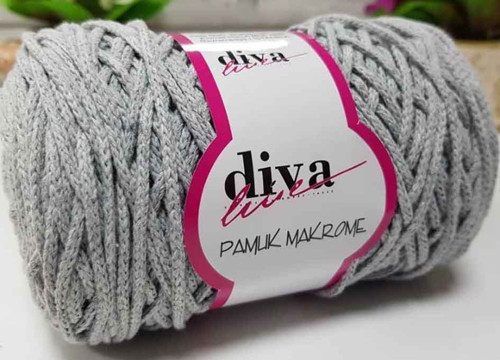 Çanta Aksesuar Diva Pamuk Makrome Açık Gri (Kalın)