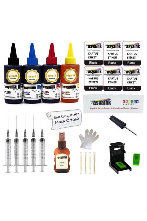 Canon E484 Uyumlu Yazıcı Kartuş Dolum Seti 4x100ml