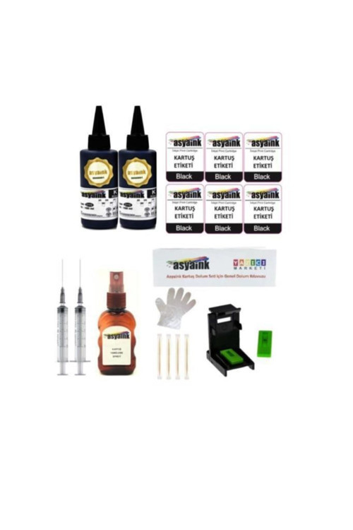 Canon E204 E304 E3140 Uyumlu Siyah Kartuş Dolum Seti Pg-46 Uyumlu 2*100 Ml