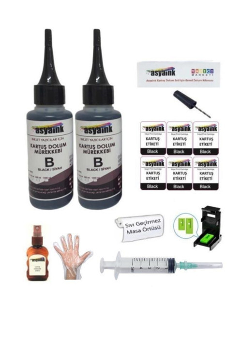Canon E404/e414 Uyumlu Siyah Kartuş Dolum Seti - Pg46