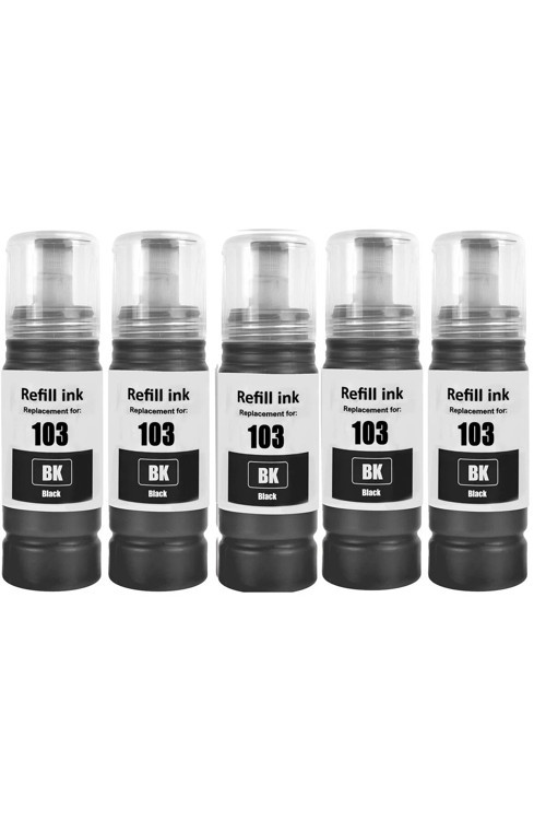 Epson 103 Ecotank L5190/L5290 Uyumlu 3+2 Siyah Muadil Mürekkep