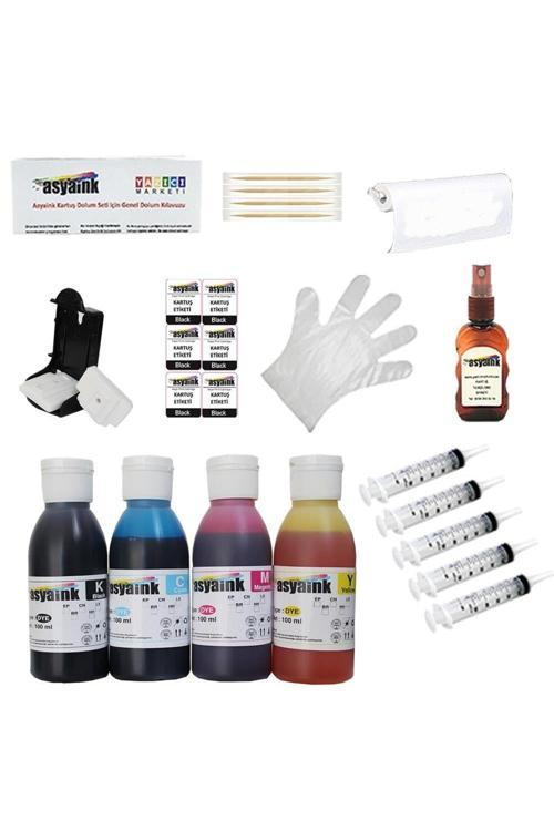 Hp 302 / 302 Xl Uyumlu 4x100ml Muadil Kartuş Dolum Seti