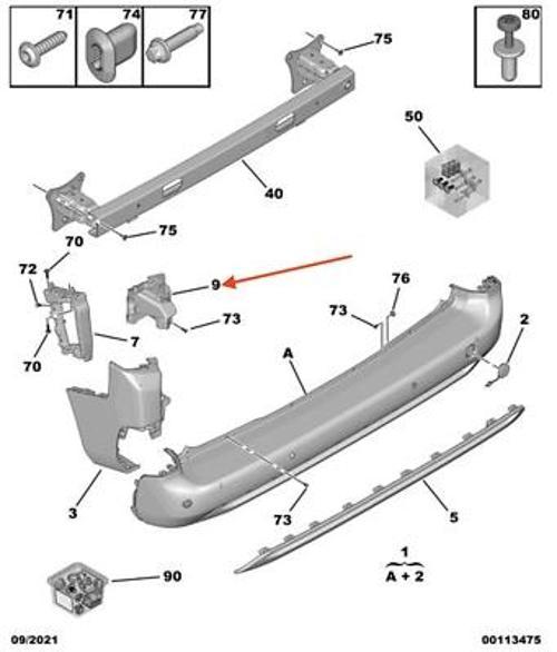 Partner - Berlingo - Rifter - Combo 2019- Van - Doblo Arka Tampon Braketi Sol 2023- Oem No (98168085
