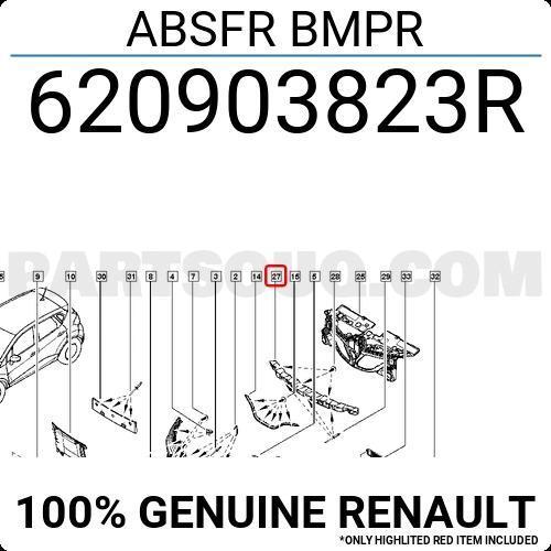 Captur Ön Tampon İç Paneli ( Darbe Emici ) 2017- Oem No (620903823R)