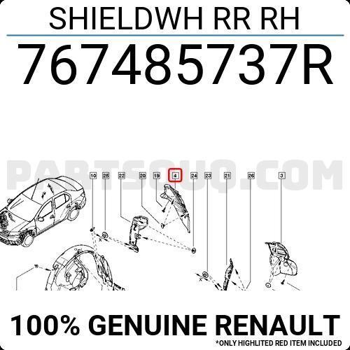 Clio Symbol Çamurluk Davlumbazı Arka Sağ 2012- Oem No (767485737R)