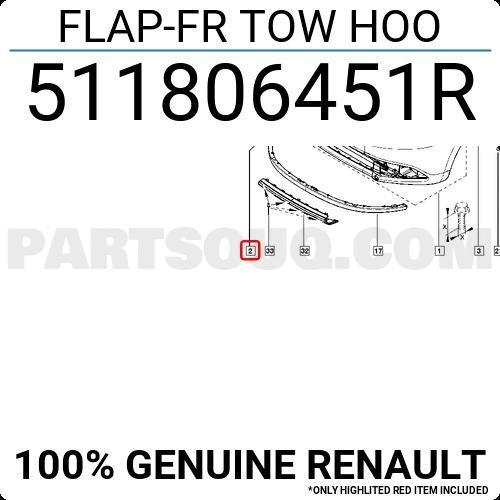 Clio Symbol Ön Tampon Çeki Demir Kapağı 2017- Oem No (511806451R)