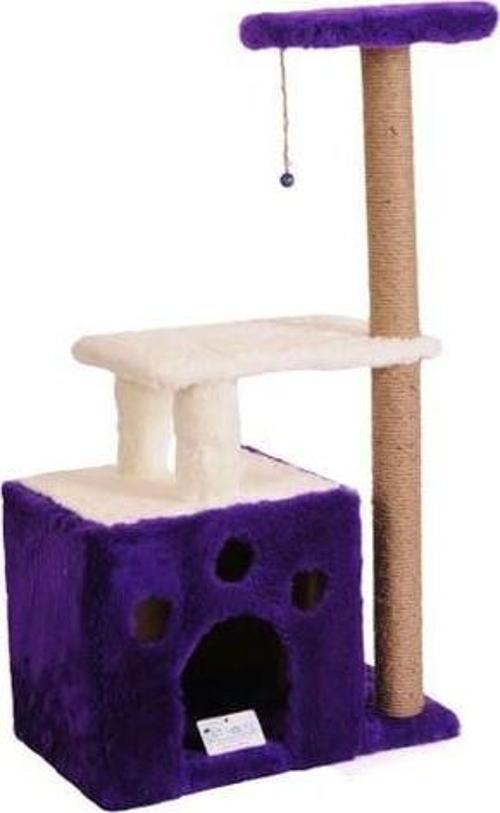 S02 Yuvalı Kedi Tırmalama Evi Mor 97 Cm