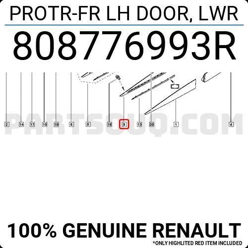 Clio Ön Kapı Bandı Çıta Delikli Sol Hatchback 2012- Oem No (808776993R)