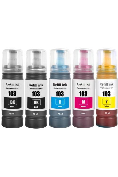 103 Mürekkep Muadil L3110/l3111/l3150/l3151/l4150/l6190 yazıcı uyumlu Epson 103 4 Renk Set +1 siyah